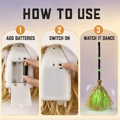 🎃Halloween Sale🎃Animated Witch Broom – Lights, Music & Motion – The Life of the Party