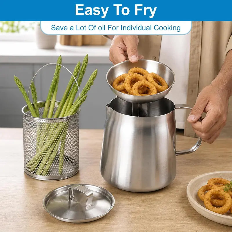 304 Stainless Steel Deep Fryer Pot Set 🍳