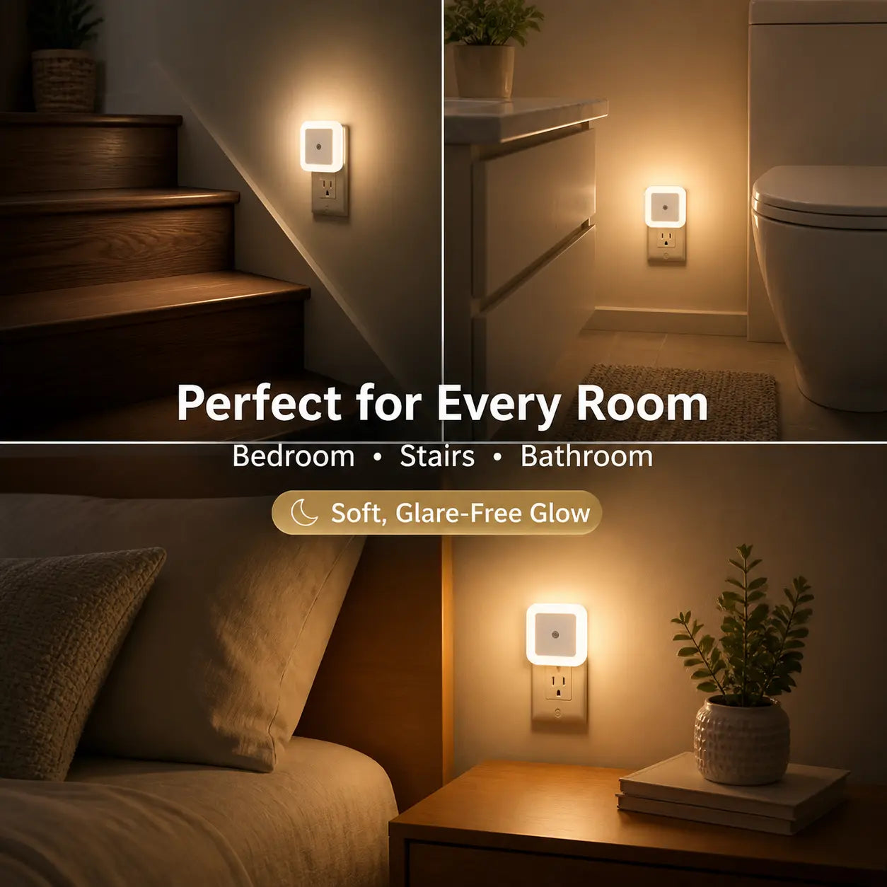 6‑Pack Compact Ultra‑Energy‑Saving Smart LED Night Lights💡