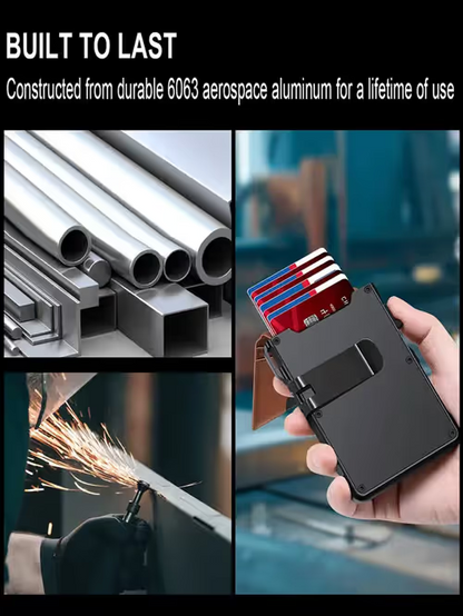 Men's RFID Minimalist Bifold Wallet - 1 ID Window, Pop-Up Card Holder, Money Clip💳