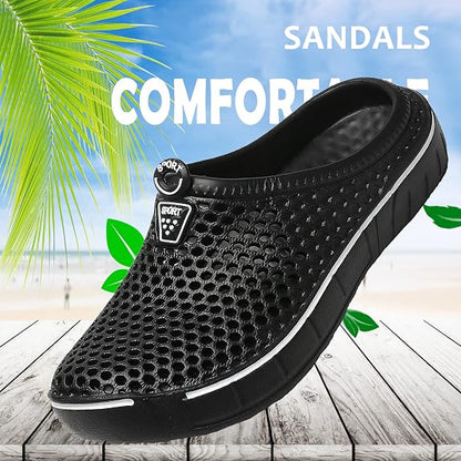 Unisex Quick-Dry Mesh Slip-On Mules,Women's and Men's Lightweight Non-Slip EVA Summer Footwear 🥿
