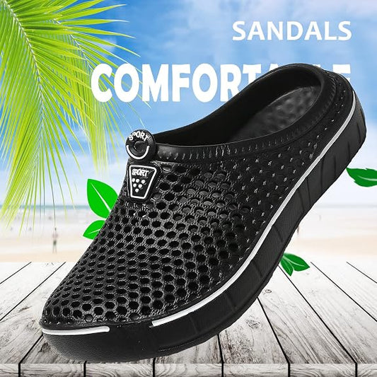 Unisex Quick-Dry Mesh Slip-On Mules,Women's and Men's Lightweight Non-Slip EVA Summer Footwear 🥿