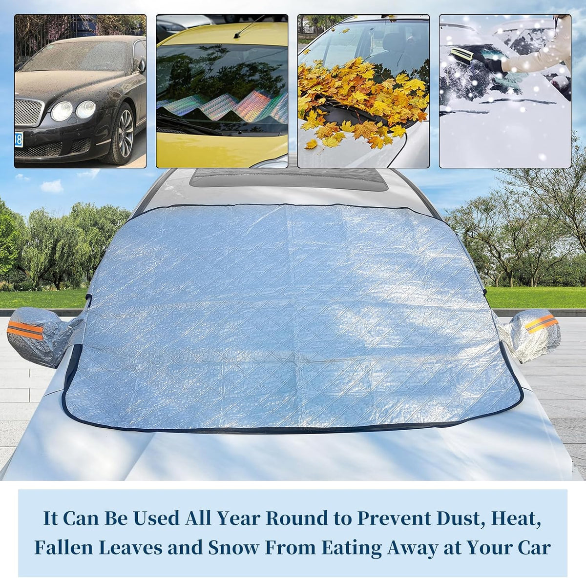 Car Windshield Protector Cover, Waterproof Against Snow Ice Frost Dust Rain ❄️