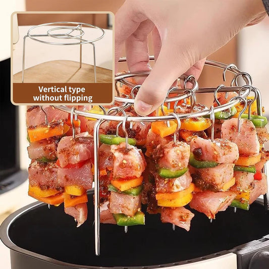 Air Fryer Skewer Rack,Round Grill with Stainless Steel🍢