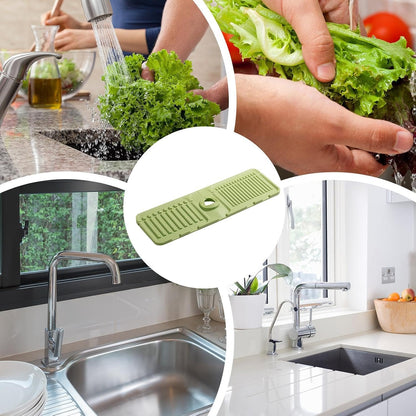 Tap Mat for Kitchen Sink, Splash Guard, Silicone Drying Mat, Quick Drying Stone Sink Tray ✨