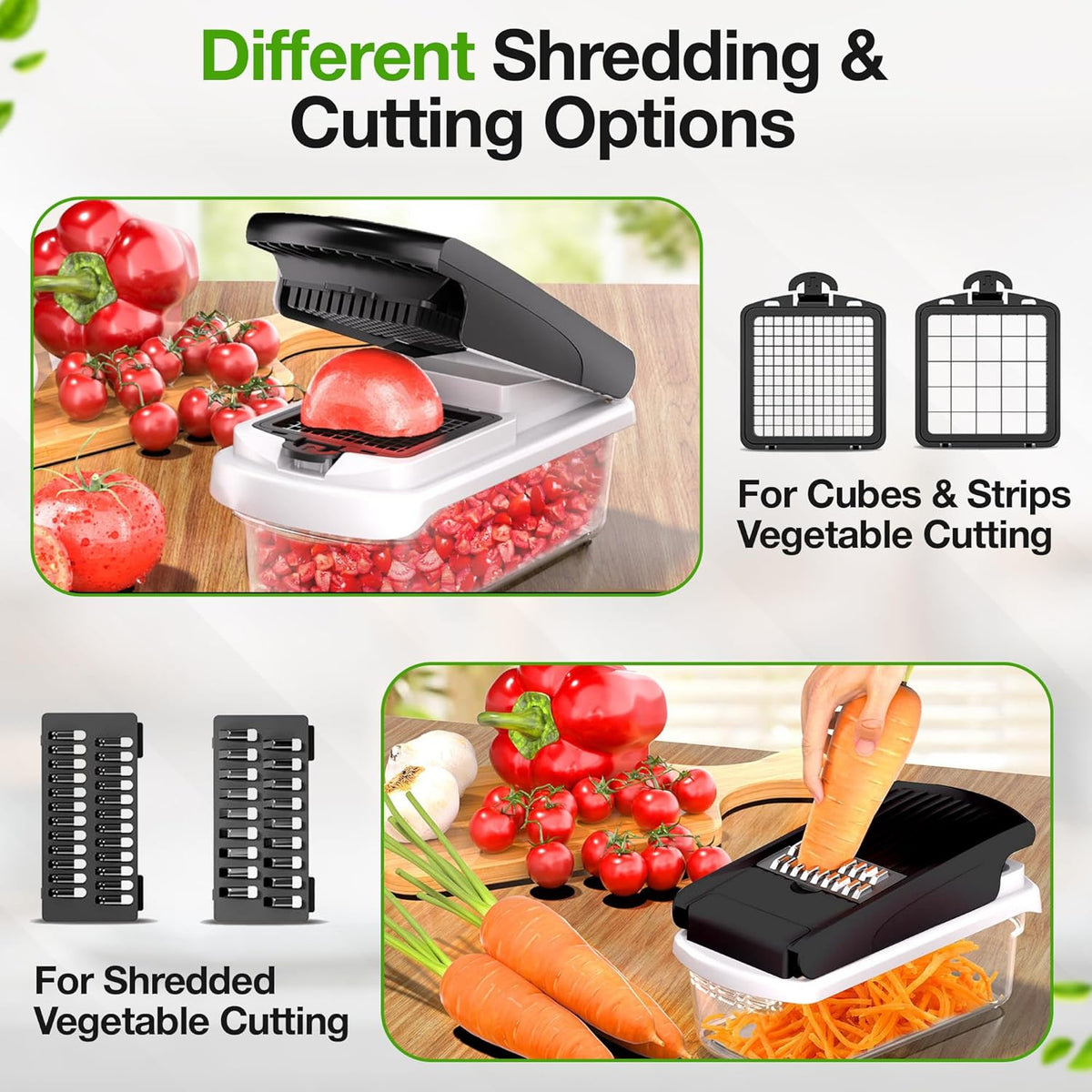 15-in-1 Vegetable Slicer Dicer, 7 Blades Kitchen Chopper