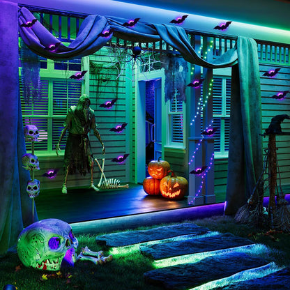 3D Bat Light LED Decorations, Halloween Spooky Ornaments, Bendable Wall Stickers🦇