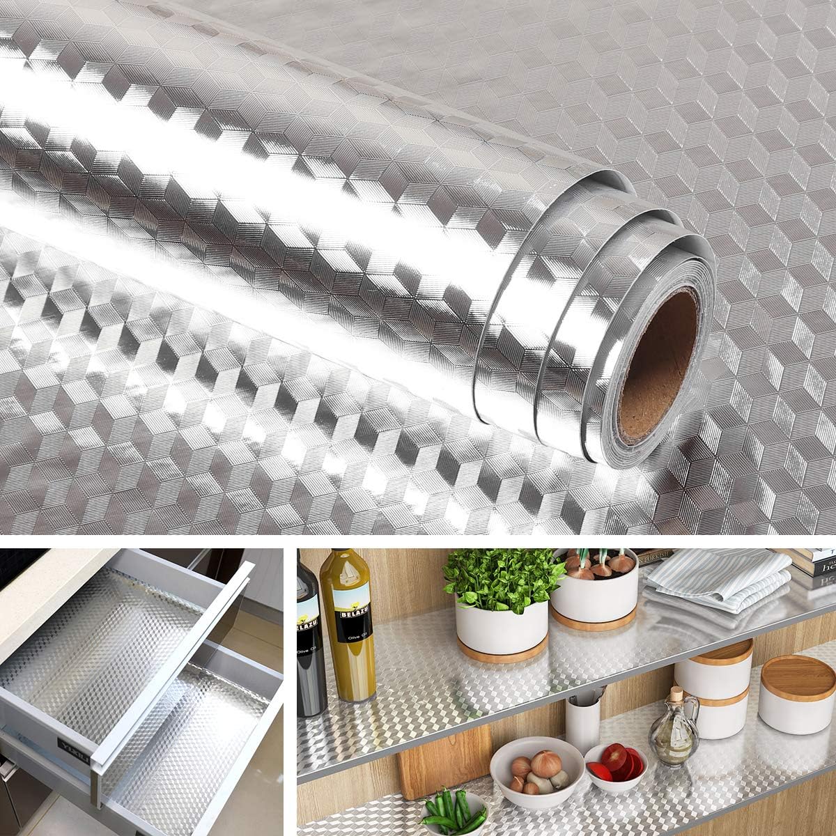 40cm×3m Waterproof Aluminum Foil Self Adhesive Wallpaper🏠