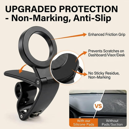 Magnetic Car Phone Holder | Dashboard & Sun Visor Foldable Mount📱