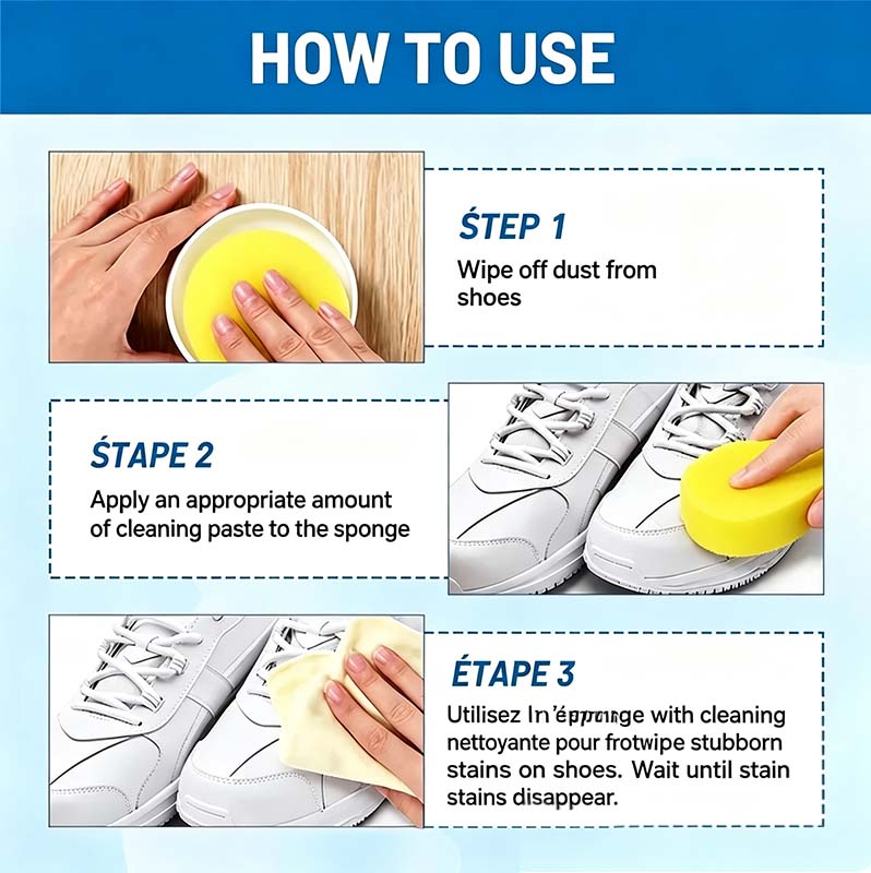 White Shoe Cleaning Cream with Sponge Applicator👟