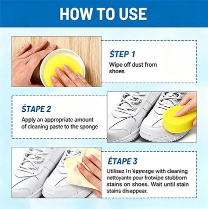 White Shoe Cleaning Cream with Sponge Applicator👟
