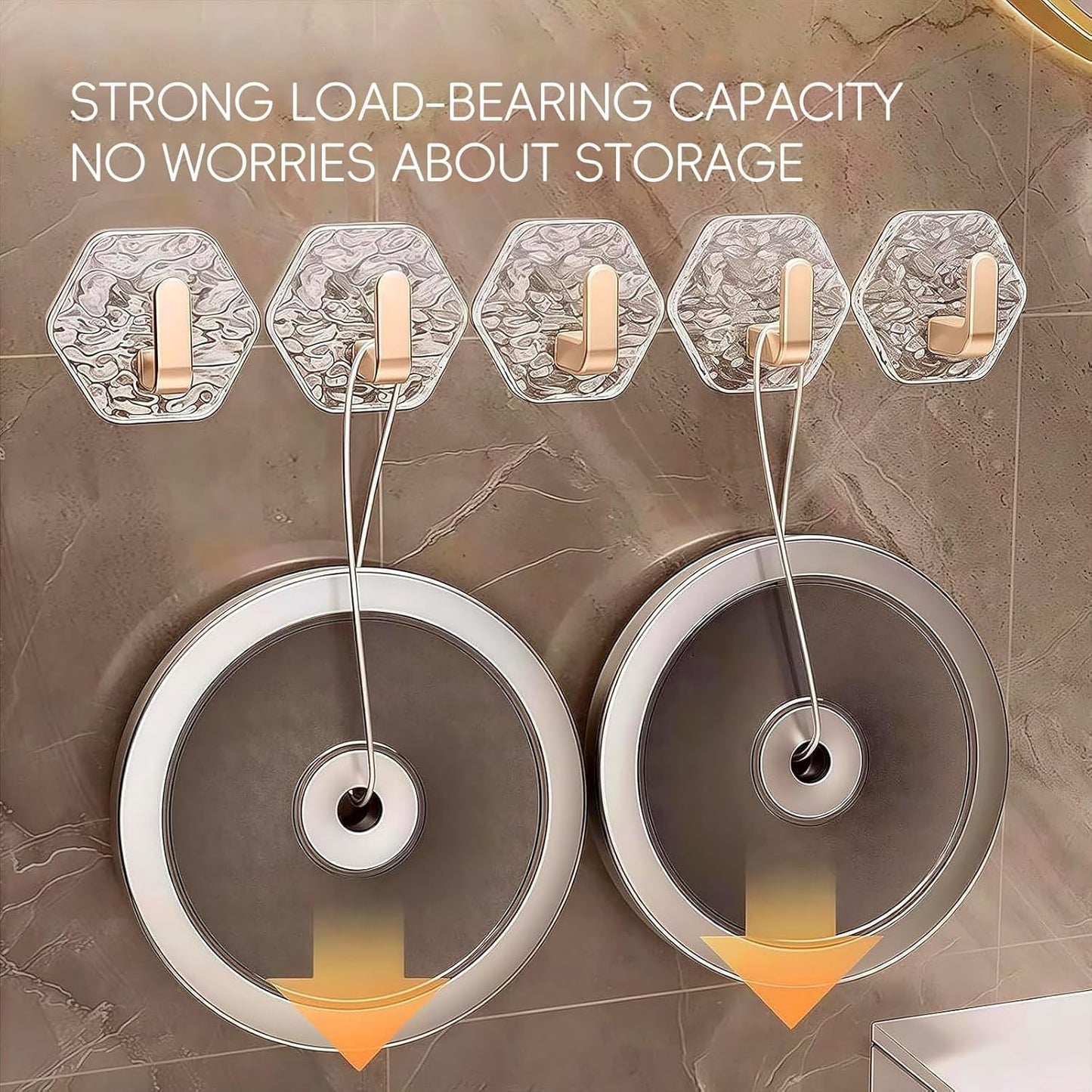 Hooks holding kitchen lids