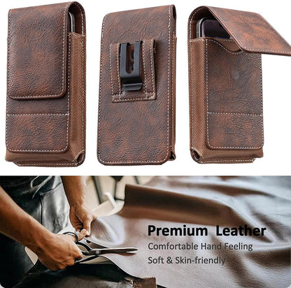 Men's Waist Phone Pouch with Card Slot, Magnetic Lock & Metal Belt Clip📱