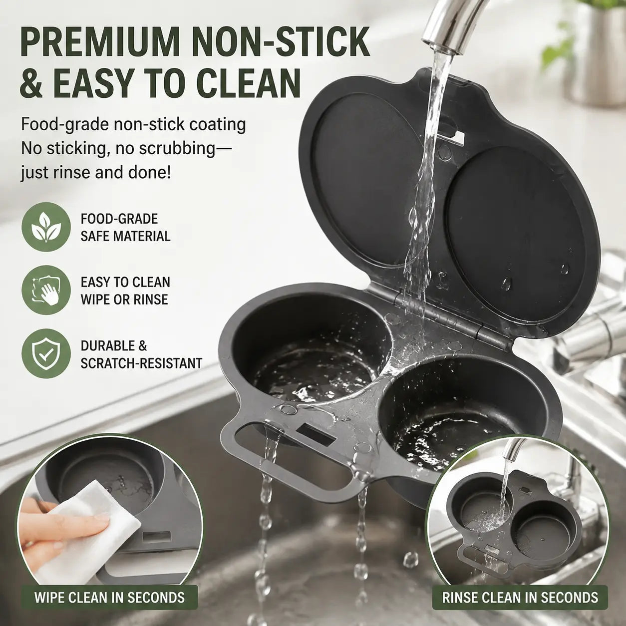 2‑Pack Easy‑To‑Clean Microwave Omelette Maker, Multifunctional Egg Poacher 🍳