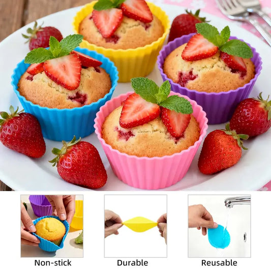 24pcs 2.75in Food-Grade Flexible Silicone Baking Cups 🧁