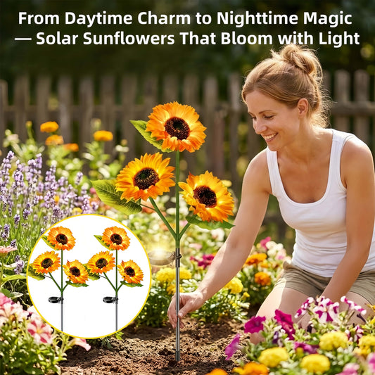 🌻Solar Sunflower Garden Lights – Realistic LED Flower Stakes