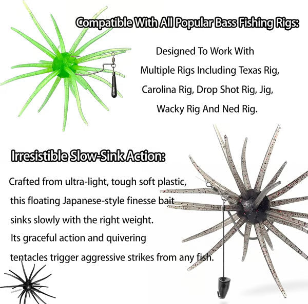 3 PCS Biomimetic Floating Sea Urchin Soft Fishing Lure🦑