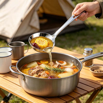 Stainless Steel Oil Separator Ladle - Mirror Polished, Ergonomic Handle Kitchen Gadget 🥣