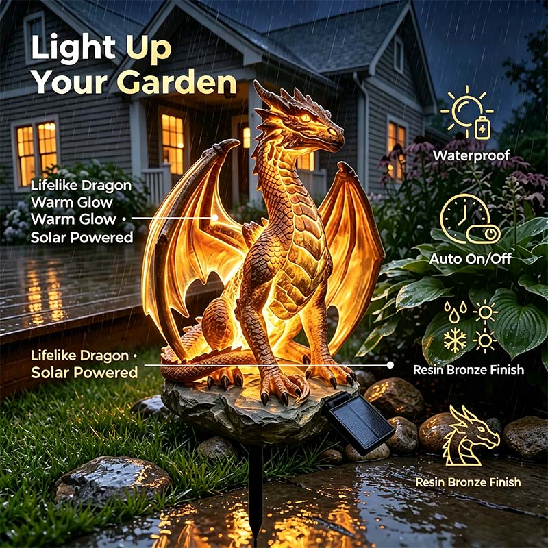 Solar Dragon Garden Statue Light🐲