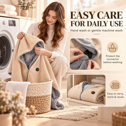 Plush Wearable Heated Wrap & Cordless Thermal Shawl 🧥🔥