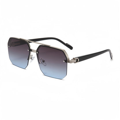 Unisex Retro Square Sunglasses - 1 Pair Polycarbonate Semi-Rimless Double Beam🕶️