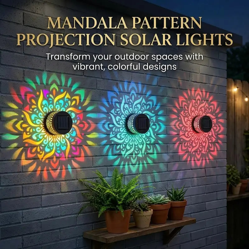 Solar Mandala Projector Outdoor Lights | Waterproof Garden Decor🌈