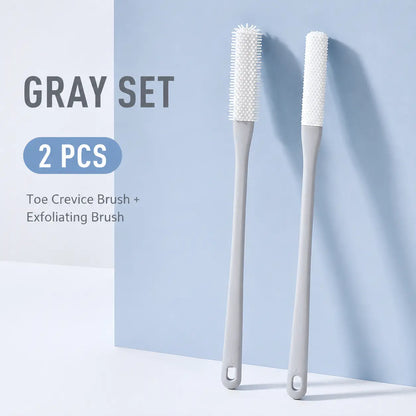 Long-Handle Silicone Soft Pedicure Tool, Shower Foot Cleaning Brush for Toe Gap Skin Cleansing🦶🚿