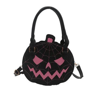 Spooky Jack-O-Lantern Pumpkin Crossbody Bag Novelty Spiderweb Stitching Handbag🎃