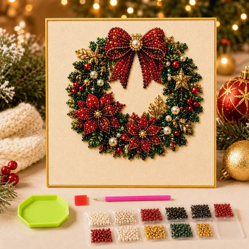 Frameless 3D Beaded Christmas Pearl Diamond Painting🌲