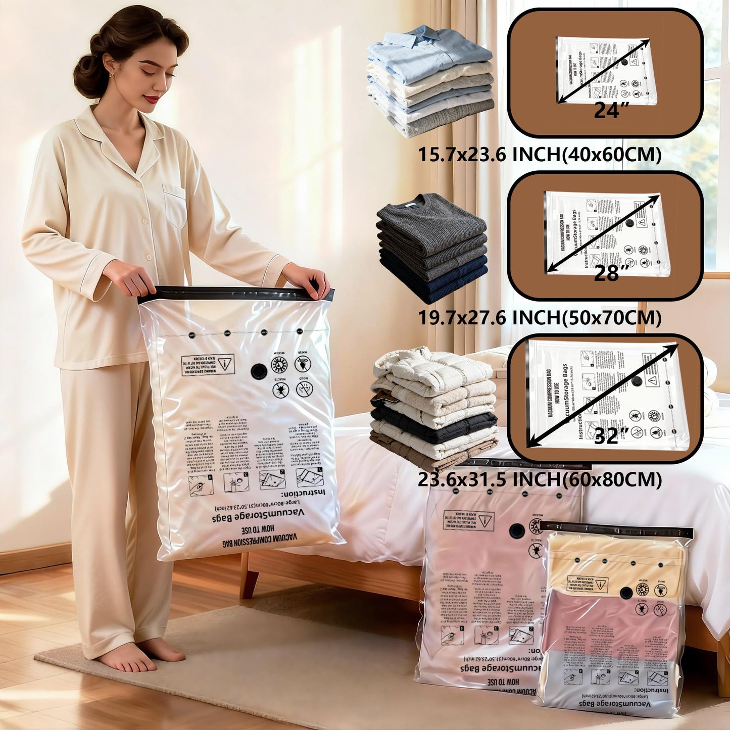 Cordless Travel Vacuum Storage Compression Bag Set🧳