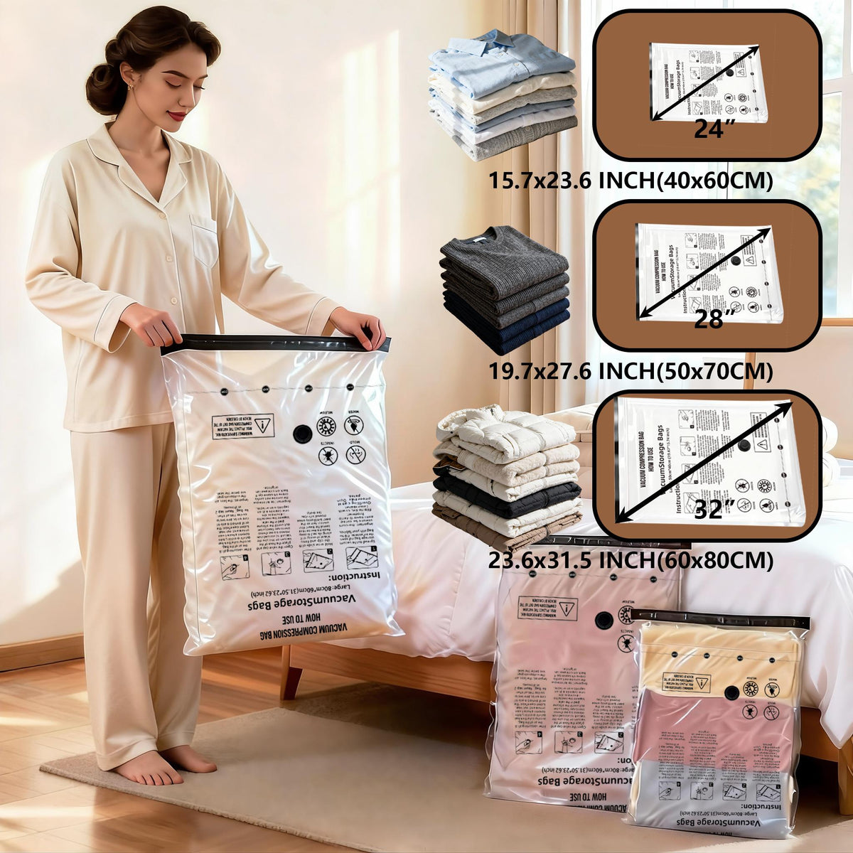 Cordless Travel Vacuum Storage Compression Bag Set🧳