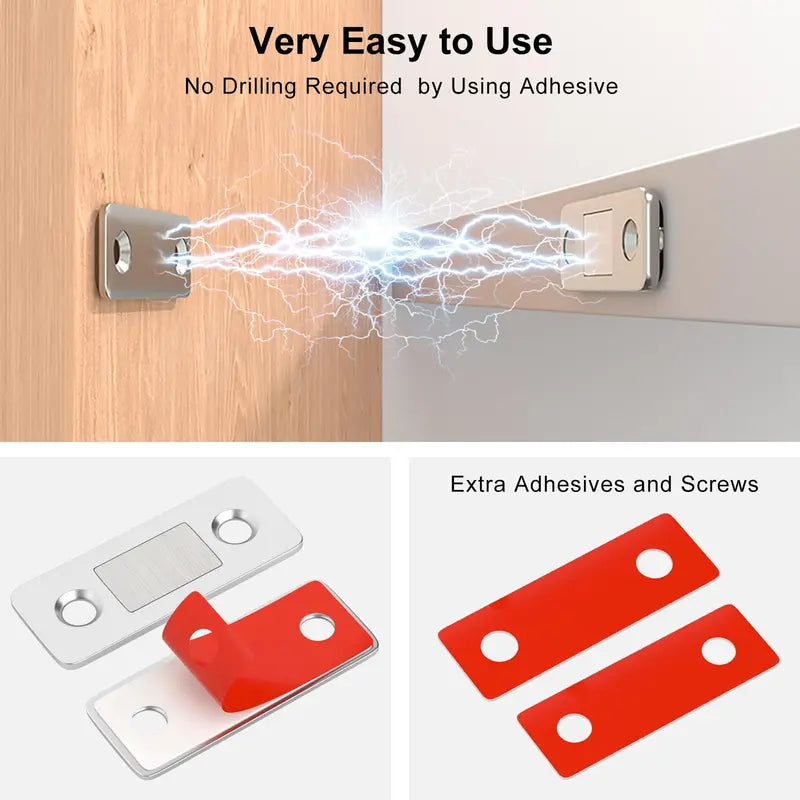 12-Pack Ultra Thin Cabinet Magnetic Door Catch Stainless Steel, Satin Nickel 🧲