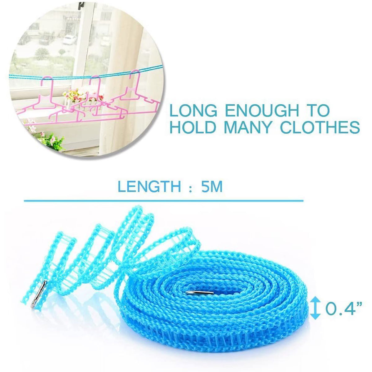 🧺 3-Pack Windproof Clothesline | Adjustable Clothesline