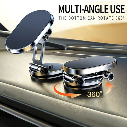 Foldable 360° Rotatable Metal Magnetic Car Phone Holder 🧲