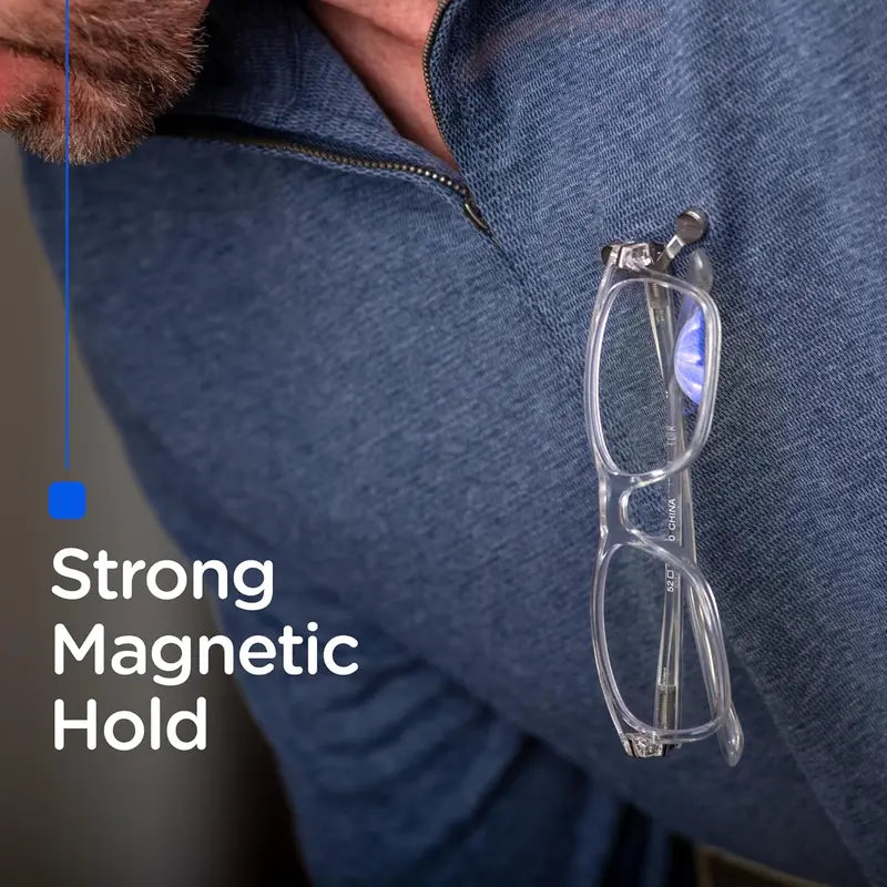 Magnetic Glasses Holder - Premium Strength Magnetic Hold - Fits All Frames👓