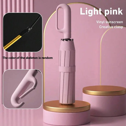 Automatic Folding Umbrella,Portable Rain Umbrella with Loop Buckle☂️