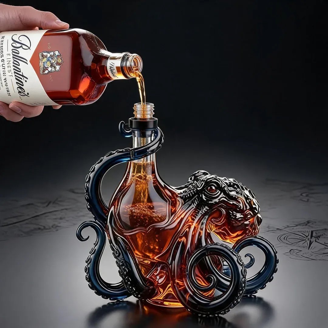 Black SpicedRum 3D SculptedOctopus Collector'sEdition Bottle