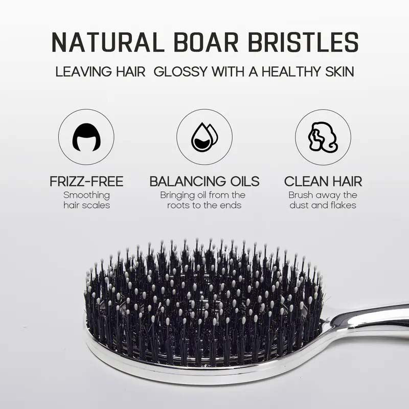 Anti-Static Hollow Round Bristle Brush - Massaging Design💇‍♀️✨