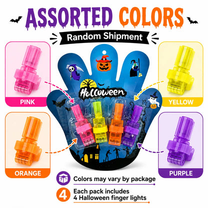 12PCS Halloween Finger Projector Rings, LED Light-Up FingerToys, Random Pattern Assortment🎃