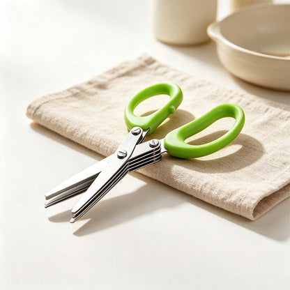 Stainless Steel 5 Blades Scallion Cutter Scissors✂️