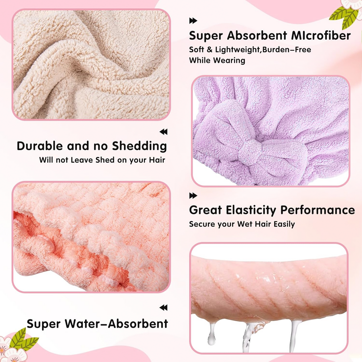 Soft Reusable Hair Wrap With Bow Decor 2PCS🧖