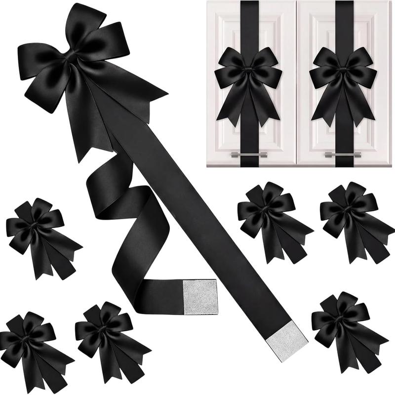 6 Packs Red Christmas Cabinet Ribbons Bows for Kitchen Large Christmas Door Ribbon Cabinet Bows Locker 🎄