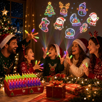 12PCS Halloween Finger Projector Rings, LED Light-Up FingerToys, Random Pattern Assortment🎃