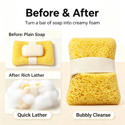 2Pcs Soft Bath Sponge with Soap Pocket, Quick Foaming Shower Scrub Sponge for Smooth Skin & Daily Body Cleaning 🧼