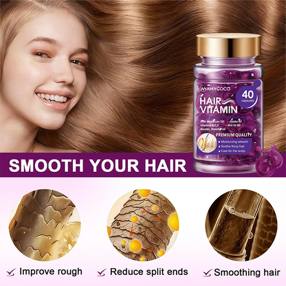 Hair Vitamin Capsules Infused with Violet Vitamins & Argan Oil,40 Capsules💜