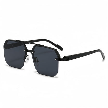 Unisex Retro Square Sunglasses - 1 Pair Polycarbonate Semi-Rimless Double Beam🕶️
