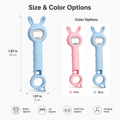 4‑in‑1 Multi‑Function Bottle & Jar Opener, Bunny‑Shaped Kitchen Opener Tool with Bottle Opener 🐰🍾