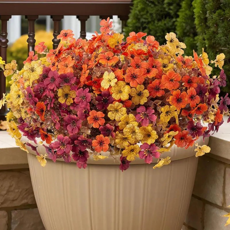 Fall Artificial Flower Halloween 12pcs, UV Resistant Colorful Fake Flower🌼