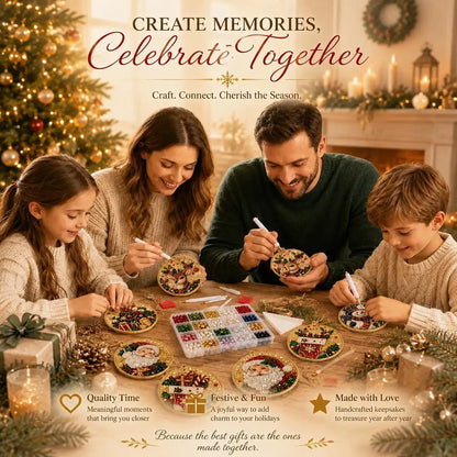 6Pcs/12Pcs Christmas DIY Diamond Painting Ornaments Kit, Xmas Tree Hanging Pendant🎄