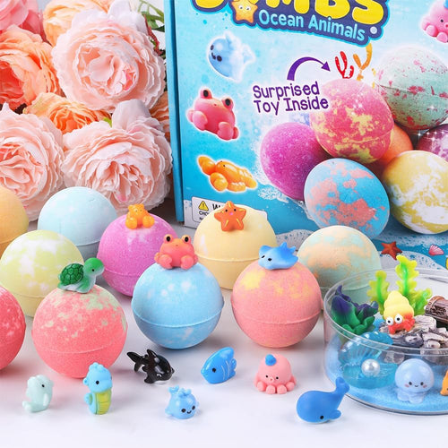 Kids Bath Bombs with Surprise Spring Toys Inside